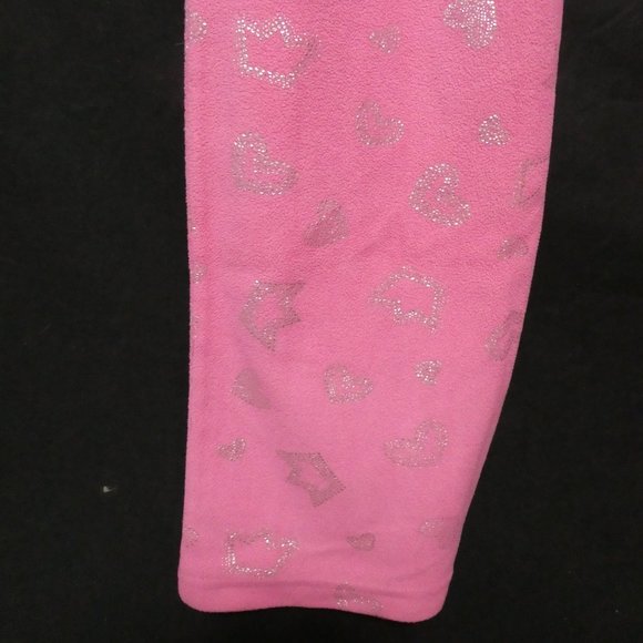 GEORGE, large (14/16) pink fleece pants, silver heart print, GUC - Picture 13 of 15